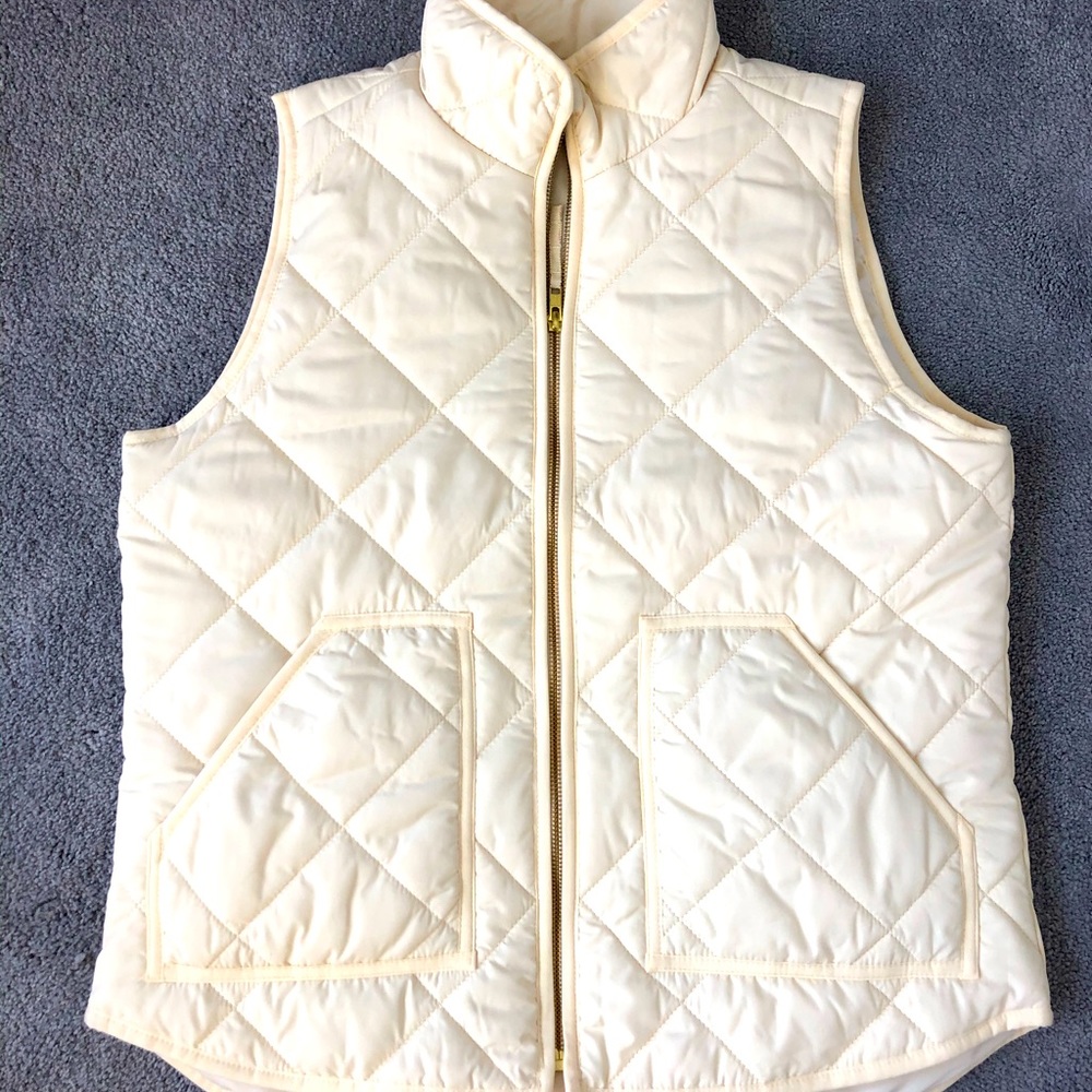 J Crew Mercantile Quilted Vest, Cream
